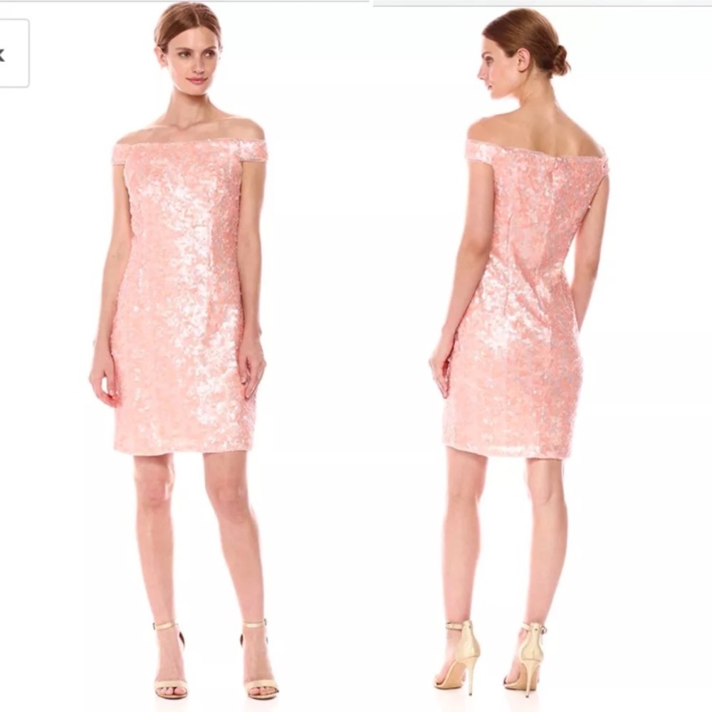 NEW Adrianna Papell Desert Flower Sequin Dress - Picture 1 of 8